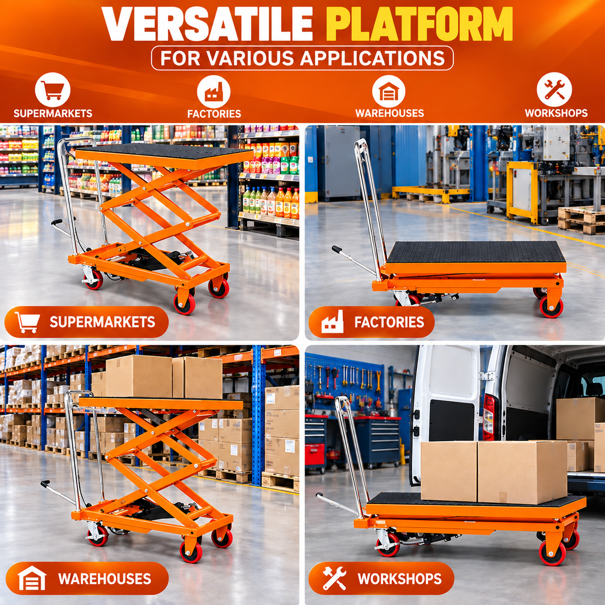 TREOZEN™ Heavy-Duty Hydraulic Scissor Lift Table