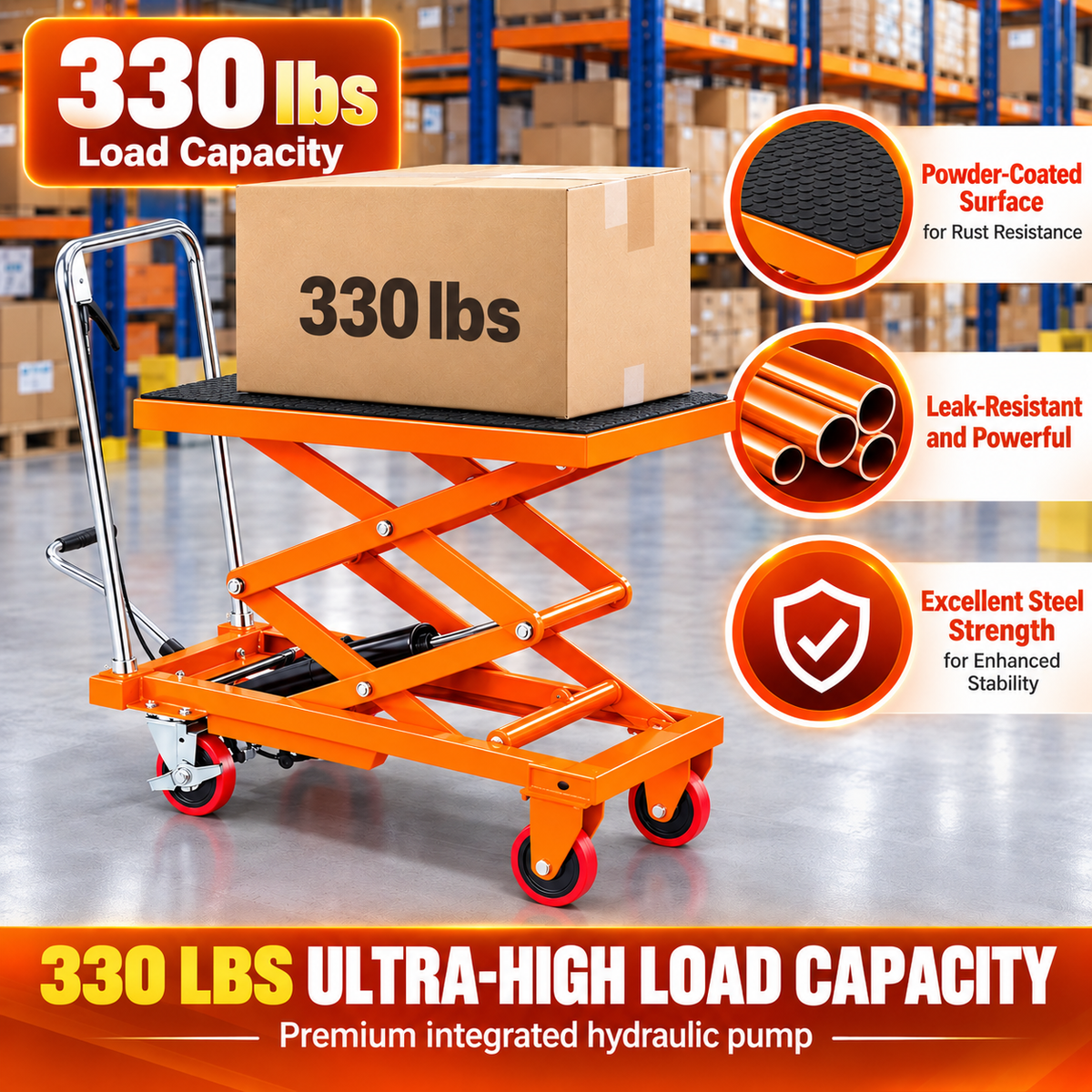 TREOZEN™ Heavy-Duty Hydraulic Scissor Lift Table