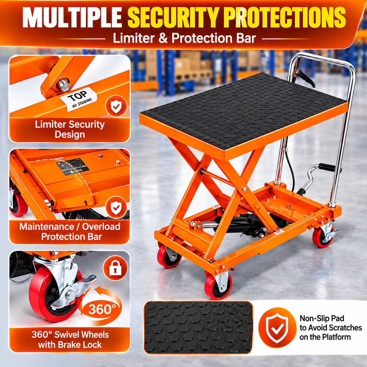TREOZEN™ Heavy-Duty Hydraulic Scissor Lift Table