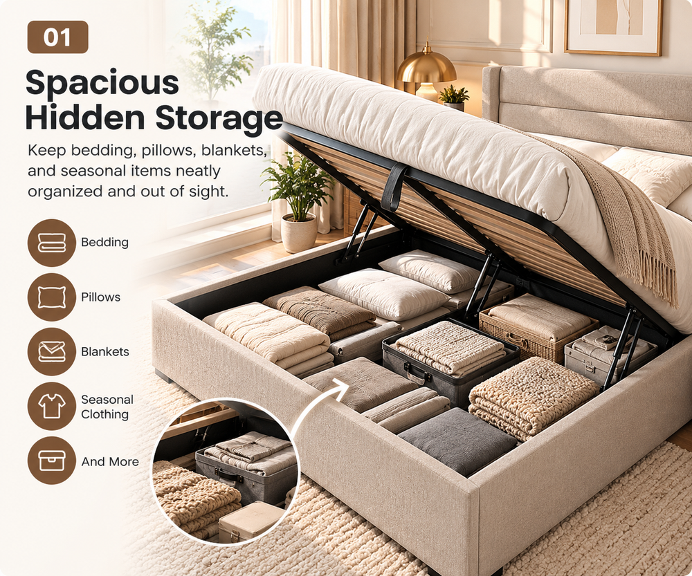 Spacious Hidden Storage