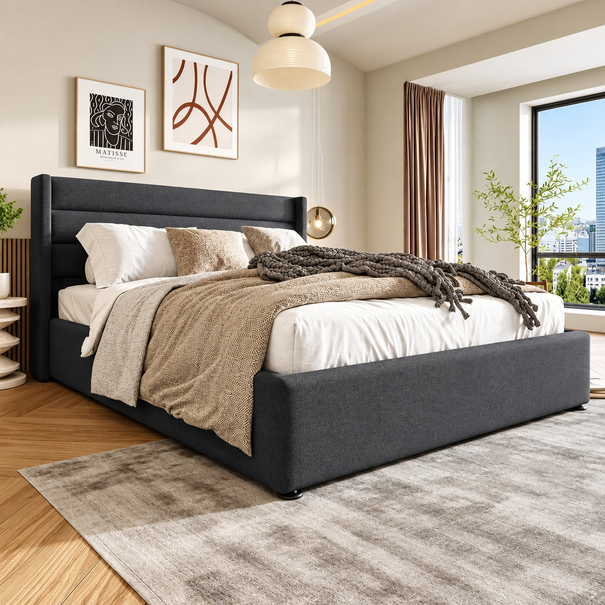 TREOZEN™ Hydraulic Lift-Up Storage Bed