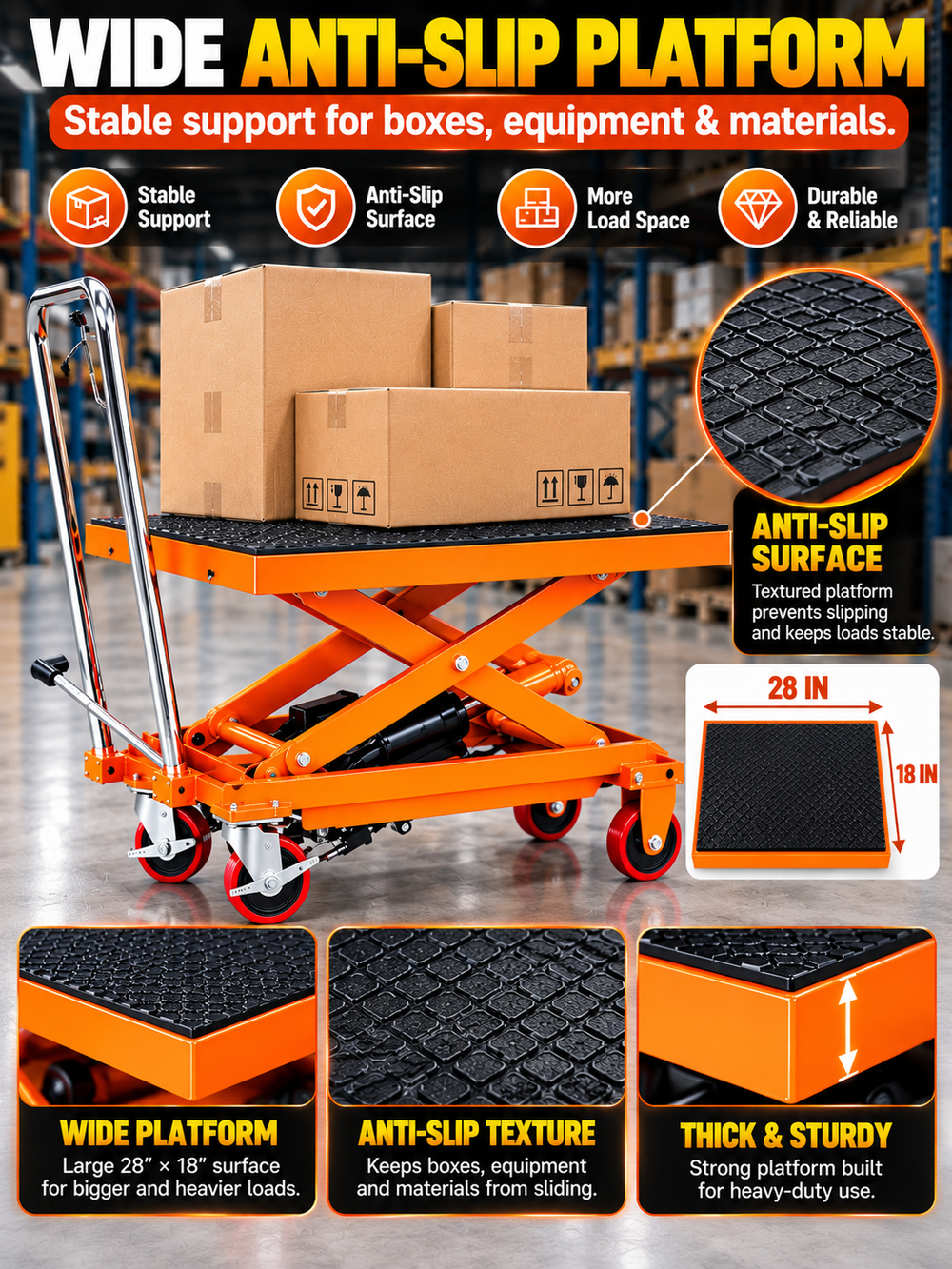 Wide Anti-Slip Platform